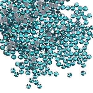 Flat back, Dance With Me&trade; crystal hotfix rhinestone, blue zircon, foil back, 2.3-2.5mm rose, SS8. Sold per pkg of 144 (1 gross).
