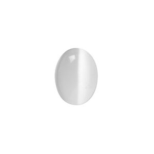 Cabochon, cat's eye glass (fiber optic glass), white, 8x6mm calibrated oval, quality grade. Sold per pkg of 10.