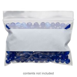 Bag, Tite-Lip&trade;, plastic, clear and white, 3x2-inch side zip with block. Sold per pkg of 100.