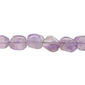Amethyst 1pkg1, hand-cut freeform bead natural, 13 inch light to medium 7x7mm-13x8mm