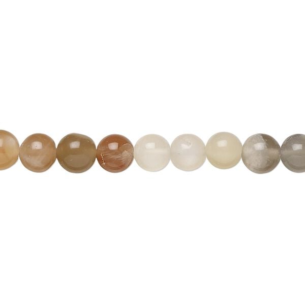 Multi-moonstone 1pkg1, hand-cut round bead natural 15.5-16 inch 6mm image number 0