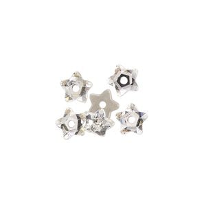 Bead 2pk crystal foil back, Crystal Passions&reg; 7mm star flower 3754