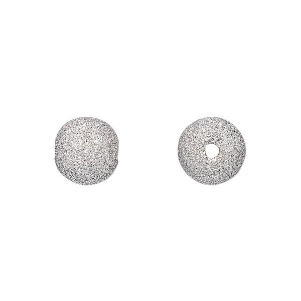 Bead 1pkg1 14Kt white gold, 10mm round image number 0