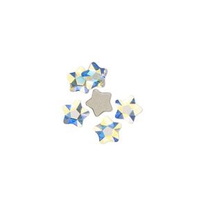 Flat back 6pk crystal AB foil back, Crystal Passions&reg; 6mm star flower 3754