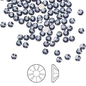 Flat back 144pk denim blue foil back, Preciosa MAXIMA Czech crystal hotfix rhinestone 3-3.2mm chaton rose round SS12