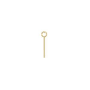 Eye pin 1pkg100 gold-plated, 0.5 inch, 24 gauge brass