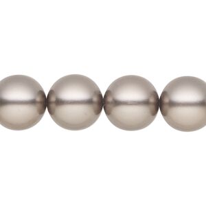 Pearl 30pk dark grey, Preciosa Czech crystal 12mm round