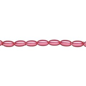 Pearl 1pk pink, Celestial Crystal&reg; 6x3.5mm rice 15.5-16 inch