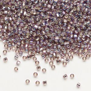 Seed bead, Dyna-Mites&trade;, glass, pkg/40g, #11 round, translucent silver-lined rainbow light purple, (70R:SR 11/0 SR).