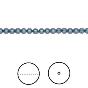 Pearl 100pk iridescent Tahitian look, Crystal Passions&reg; 3mm round 5810