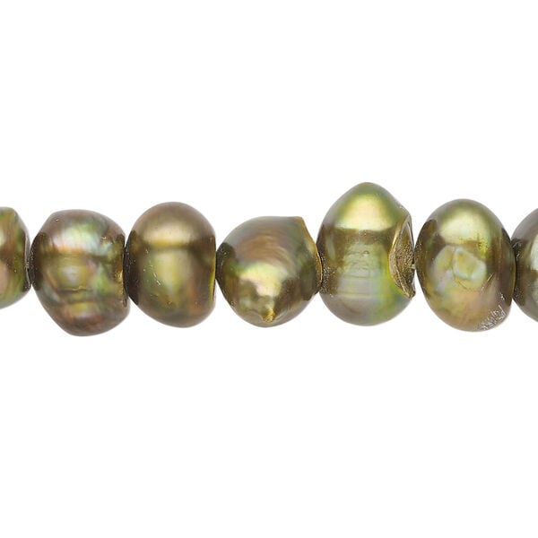 Freshwater pearl 1pkg1, semi-round, 15.5-16 inch iris bronze 9-16mm cultured image number 0