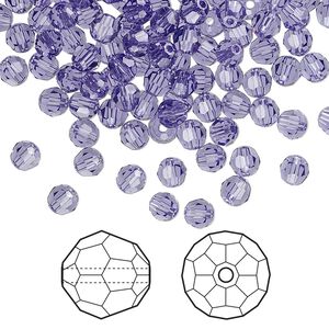 Bead 144pk tanzanite, Crystal Passions&reg; 4mm round 5000