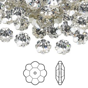 Margarita flower 144pk crystal foil back, Swarovski&reg; 14x5mm 3700