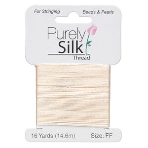 Thread, Purely Silk&trade;, pink, size FF. Sold per 16-yard card.