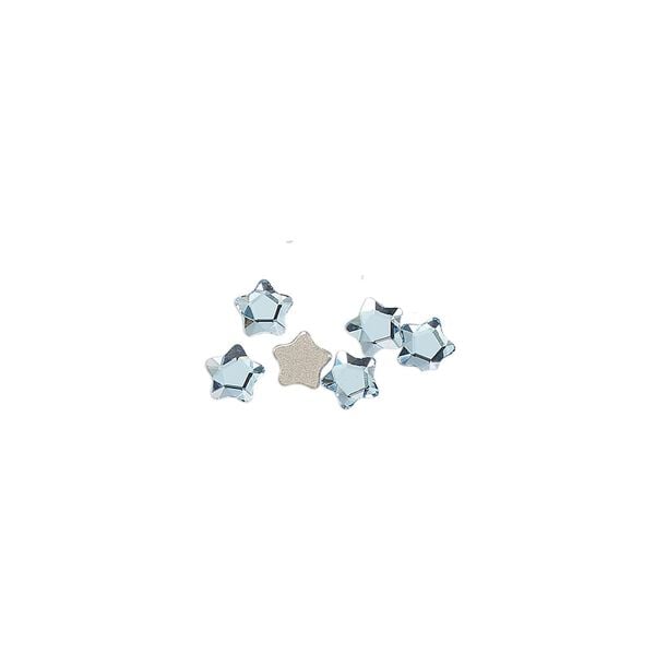 Flat back 6pk aquamarine foil back, Crystal Passions&reg; 4mm star flower 3754 image number 0