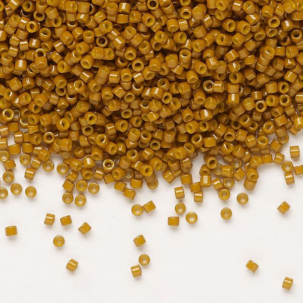 Seed bead, Delica&reg;, glass, pkg/7.5g, #11 round, Duracoat&reg; opaque outside dyed toast (DB-2110). image number 0