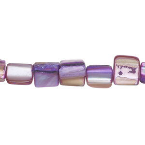 Mother-of-pearl shell 1pkg1, triangle tube bead 14 inch indigo 7x7mm-12x8mm