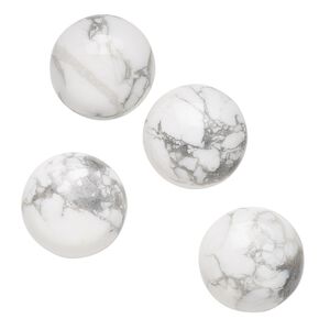 Howlite 1pkg4, calibrated round cab natural 16mm