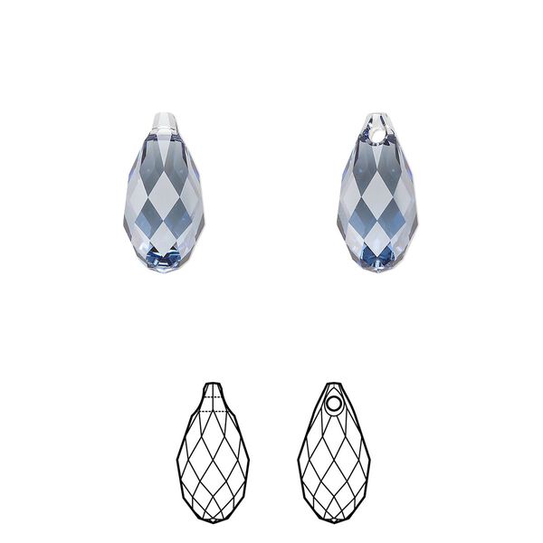 Briolette 144pk denim blue, Swarovski&reg; 13x6.5mm pendant drop 6010 image number 0