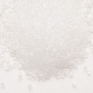 Seed bead, Delica&reg;, glass, pkg/250g, #11 round, transparent crystal clear (DB-0141).