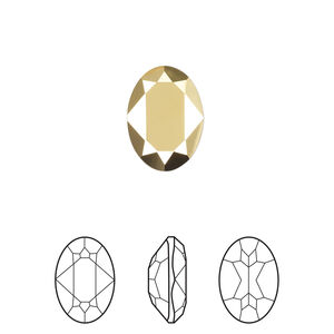 Fancy stone 1pkg1 crystal aurum foil back, Crystal Passions&reg; 14x10mm oval 4120