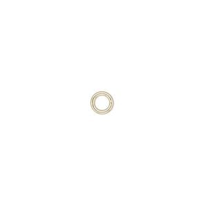 Jump ring 1pkg10 14Kt gold-filled, 5mm soldered closed round, 18 gauge / 3mm inside diameter
