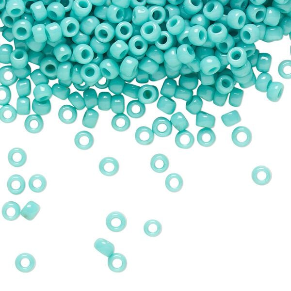 Seed bead, TOHO BEADS&reg;, glass, pkg/50g, #8 round, opaque turquoise (TR-08-55). image number 0