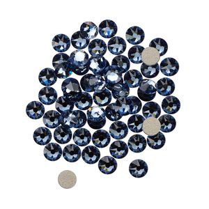 Flat back 1440pk denim blue foil back, Swarovski&reg; 3.8-4mm rose round SS16 2088