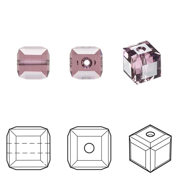 Bead 96pk iris, Swarovski&reg; 8mm cube 5601 image number 0
