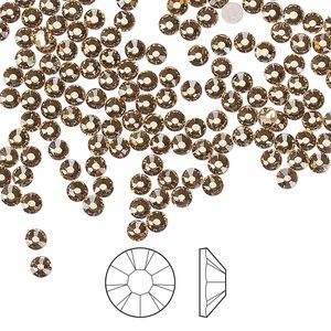 Flat back 144pk light Colorado topaz foil back, Preciosa MAXIMA Czech crystal hotfix rhinestone 2.7-2.9mm chaton rose round SS10
