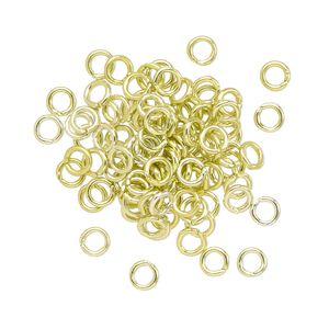 Jump ring 1pkg100 aluminum, 4mm round, 20 gauge / 2.4mm inside diameter / light green