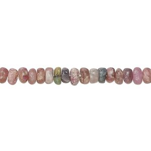 Pink tourmaline / grey tourmaline 1pkg1, hand-cut rondelle bead natural 14 inch 4x2mm-5x3mm