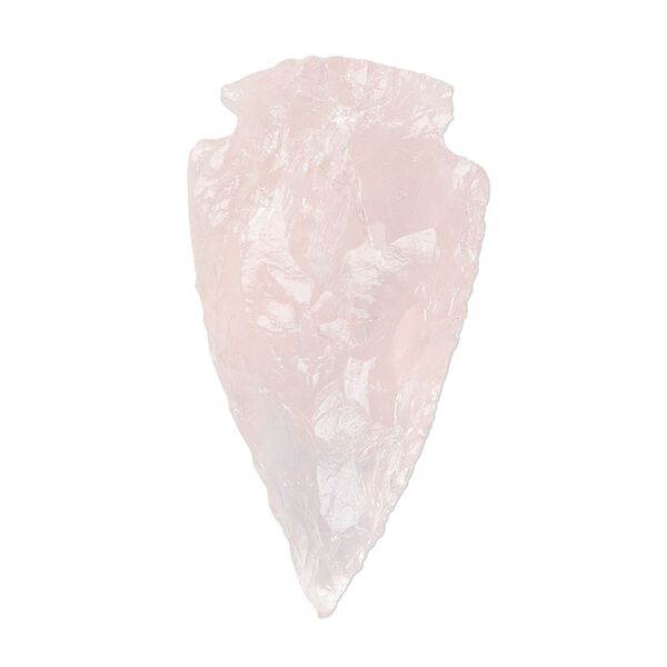 Rose quartz 1pkg1, hand-knapped undrilled arrowhead focal natural 36x18mm-48x22mm image number 0