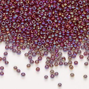 Seed bead, Miyuki, glass, pkg/25g, #11 rocaille, opaque rainbow currant (RR-3470).