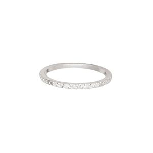 Ring, Create Compliments&reg;, cubic zirconia and sterling silver, clear, 1.5mm wide chevron, size 7. Sold individually.