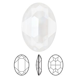 Fancy stone 1pk crystal electric white ignite LacquerPRO, Crystal Passions&reg; 30x22mm oval 4127