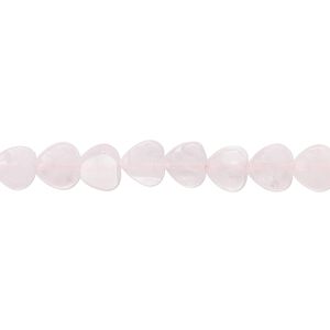 Rose quartz 1pkg1, flat heart bead natural 15.5-16 inch 6mm