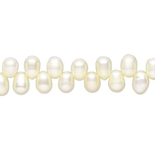 Freshwater pearl 1pkg1, rice C grade, 15 inch canary 5x4mm-8x5mm cultured image number 0