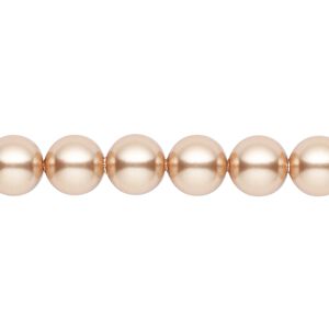 Pearl 50pk rose gold, Crystal Passions&reg; 8mm round 5810