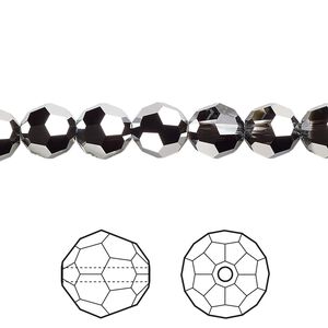 Bead 288pk crystal light chrome, Swarovski&reg; 8mm round 5000