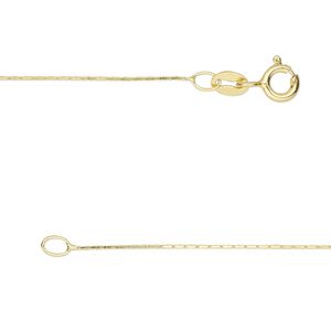 Chain 1pkg1 sterling silver cable, 0.5mm square / springring clasp, Gossamer&trade; "vermeil" 24 inch