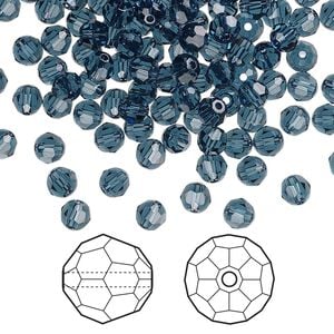 Bead 144pk Montana, Crystal Passions&reg; 4mm round 5000