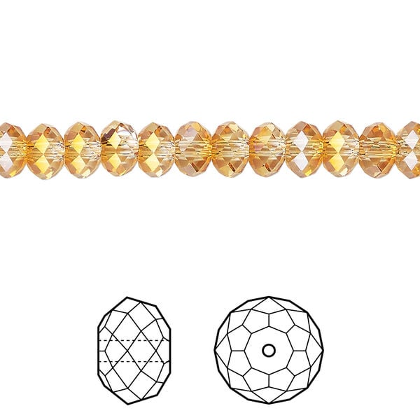 Bead 1pkg360 dark orange TCF&trade;, Swarovski&reg;, 6x4mm faceted rondelle 5040 image number 0