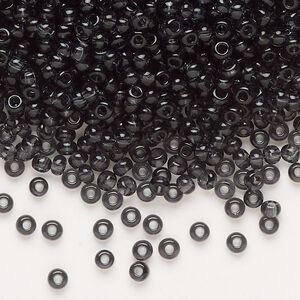 Seed bead, Preciosa Ornela Czech glass, pkg/50g, #8 rocaille, transparent grey, (40010).