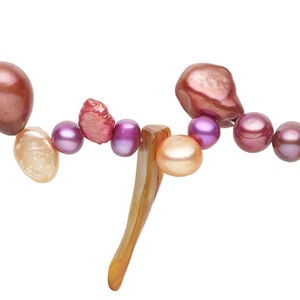 Freshwater pearl 1pkg1, mixed-drilled mixed shapes 15 inch multicolored 4mm-26x11mm cultured