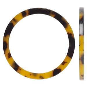 Focal, resin, translucent tortoise, 44.5mm undrilled open round. Sold per pkg of 4.