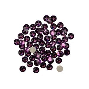 Flat back 144pk amethyst foil back, Crystal Passions&reg; 3-3.2mm rose round SS12 2088