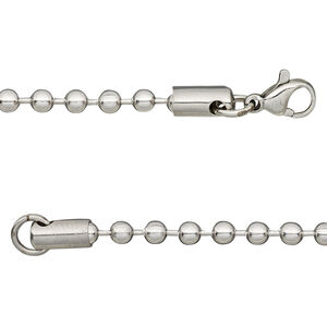 Chain 1pkg1 ball,  3.2mm / lobster claw clasp, stainless steel 20 inch