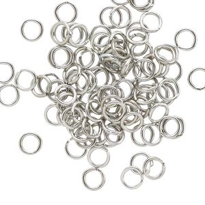 Jump ring 1pkg100 aluminum, 5mm round, 20 gauge / 3.4mm inside diameter / metallic grey