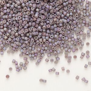 Seed bead, Delica&reg;, glass, pkg/50g, #11 round, opaque gold luster rainbow grape (DB-1065).